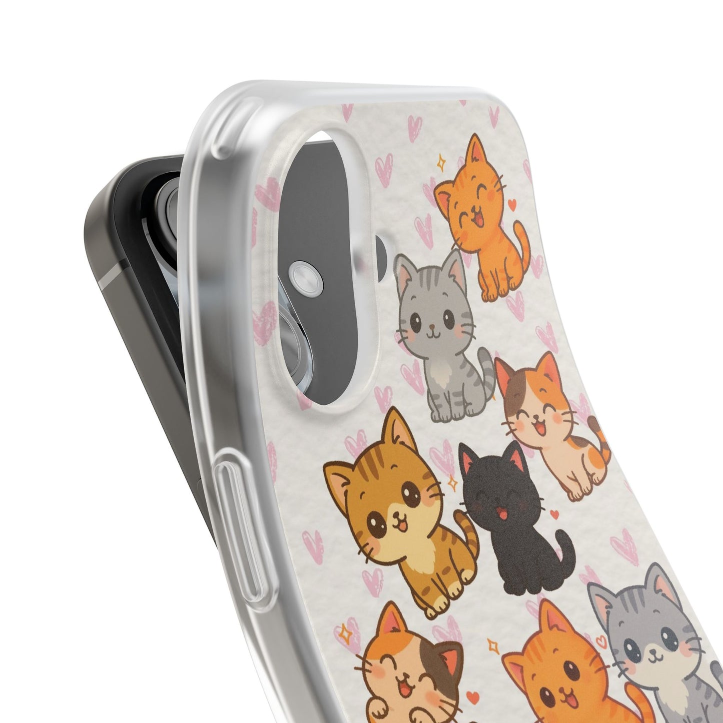 Adorable Kawaii Cat Phone Case for iPhone – Slim Soft TPU Cover | Perfect Gift for Cat Lovers