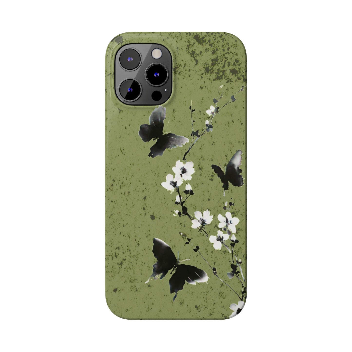 Elegant Butterfly Slim Phone Cases, Nature-Inspired Phone Cover, Floral Design Case, Gifts for Butterfly Lovers, Trendy Phone Accessory