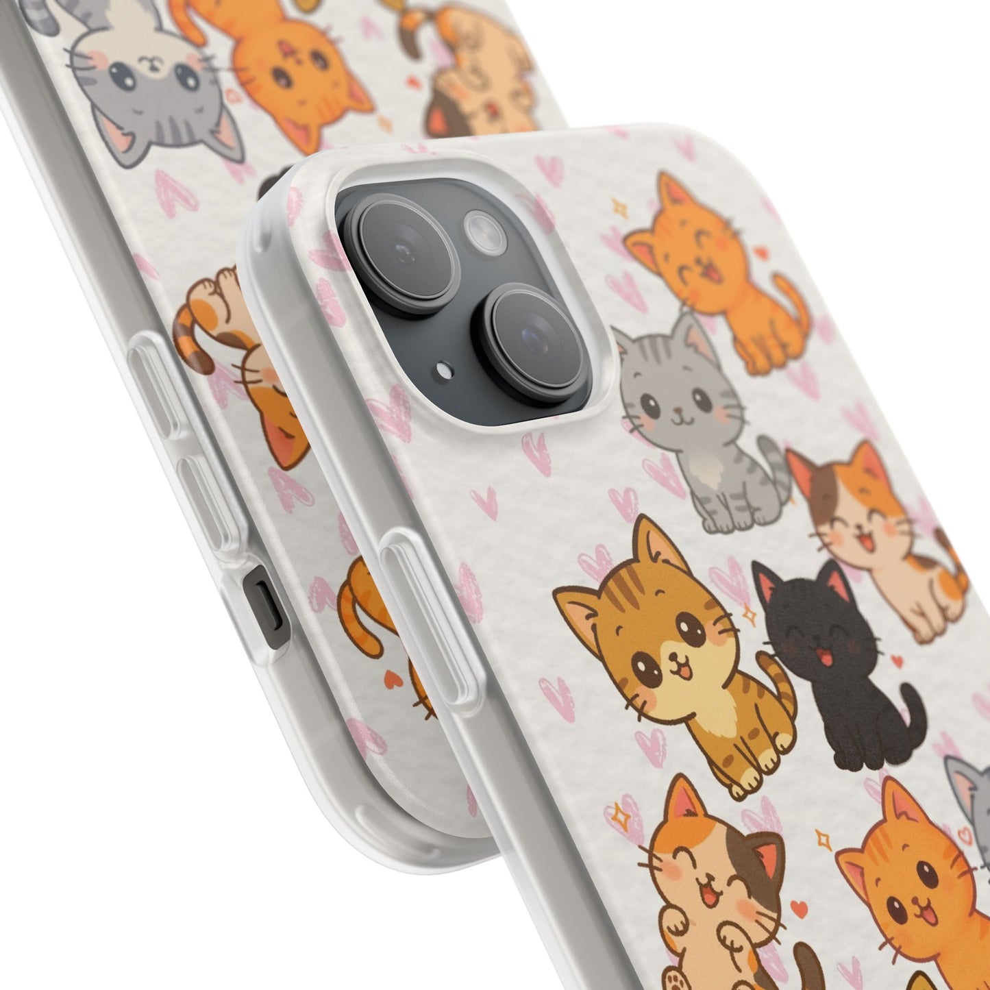 Adorable Kawaii Cat Phone Case for iPhone – Slim Soft TPU Cover | Perfect Gift for Cat Lovers