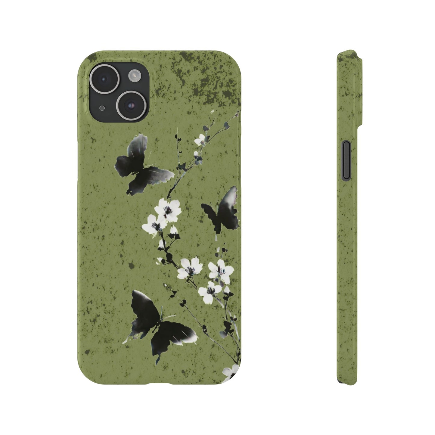 Elegant Butterfly Slim Phone Cases, Nature-Inspired Phone Cover, Floral Design Case, Gifts for Butterfly Lovers, Trendy Phone Accessory