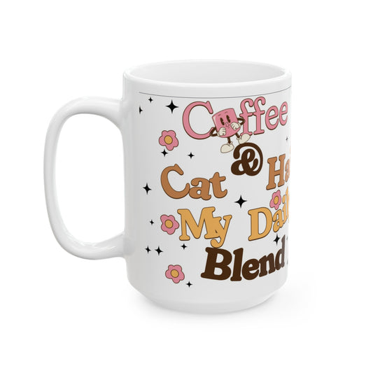 Coffee and Cat Hair Ceramic Mug (11oz, 15oz) - Funny Cat Lover Gift