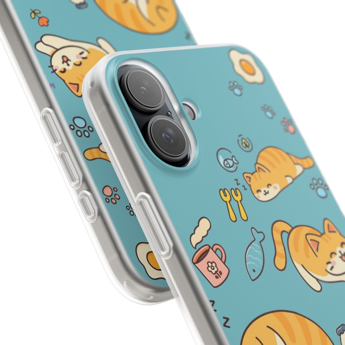 Whimsical Cat Flexi Cases - Cute Pet Lover Gift, Phone Protection, Fun Animal Design, Cat Themed Accessory, Apprehensive Kitten Decor