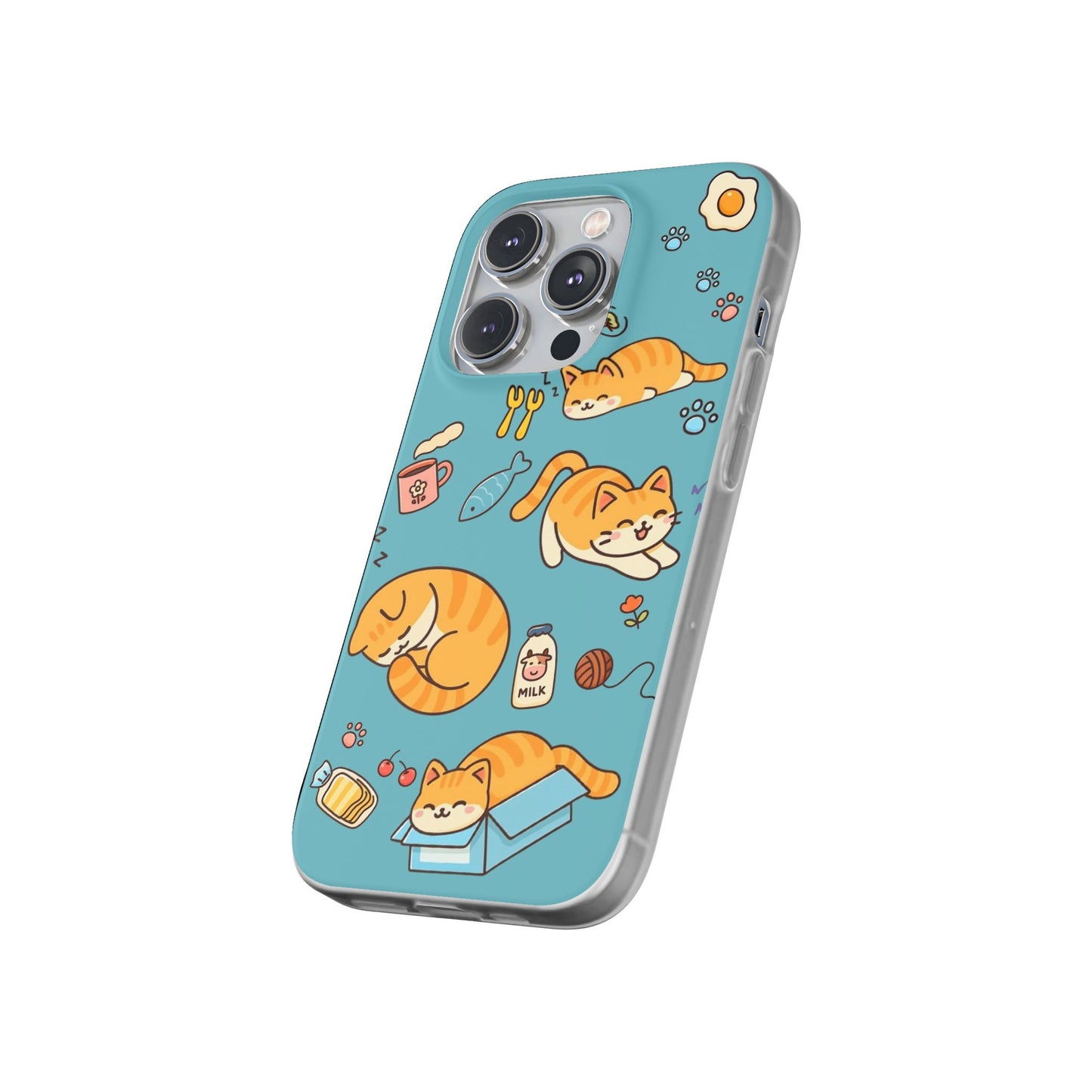 Whimsical Cat Flexi Cases - Cute Pet Lover Gift, Phone Protection, Fun Animal Design, Cat Themed Accessory, Apprehensive Kitten Decor