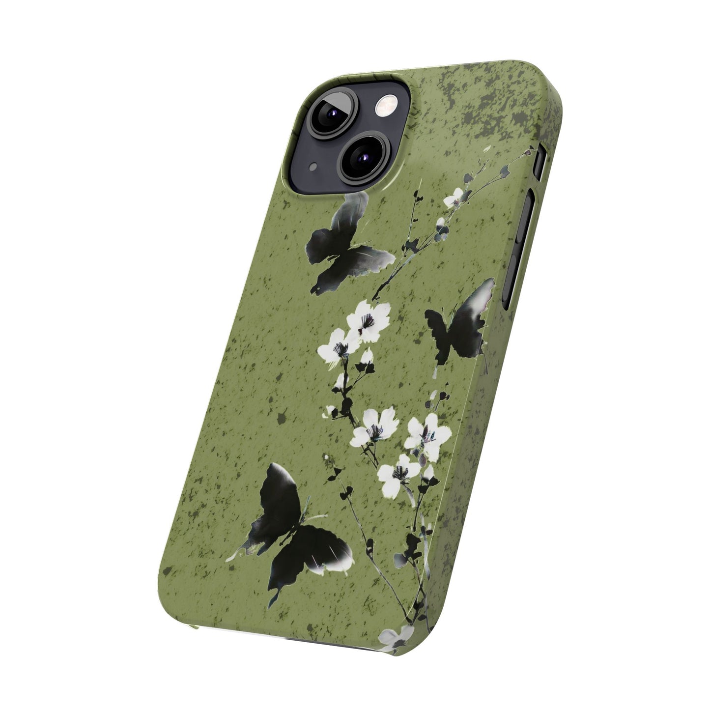 Elegant Butterfly Slim Phone Cases, Nature-Inspired Phone Cover, Floral Design Case, Gifts for Butterfly Lovers, Trendy Phone Accessory
