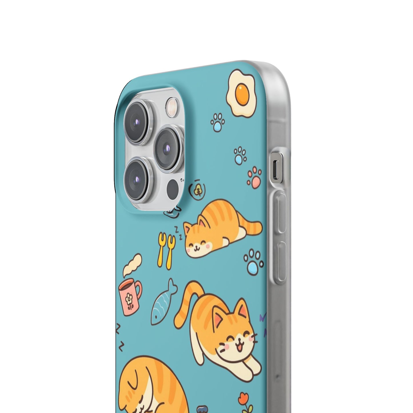 Whimsical Cat Flexi Cases - Cute Pet Lover Gift, Phone Protection, Fun Animal Design, Cat Themed Accessory, Apprehensive Kitten Decor