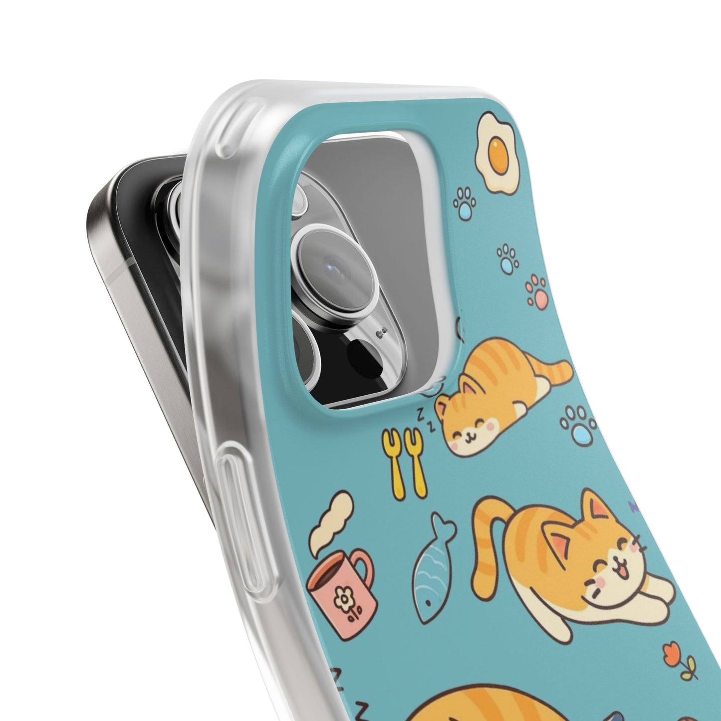 Whimsical Cat Flexi Cases - Cute Pet Lover Gift, Phone Protection, Fun Animal Design, Cat Themed Accessory, Apprehensive Kitten Decor