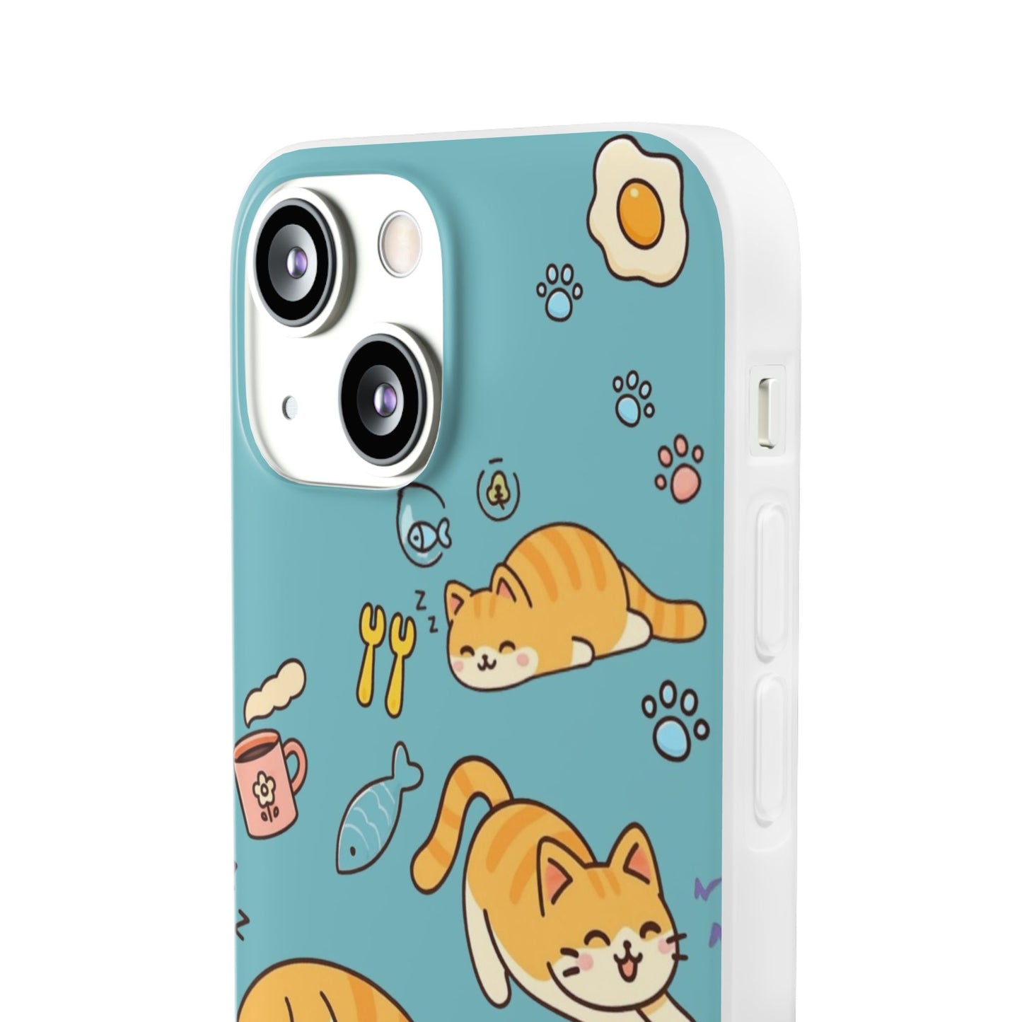 Whimsical Cat Flexi Cases - Cute Pet Lover Gift, Phone Protection, Fun Animal Design, Cat Themed Accessory, Apprehensive Kitten Decor