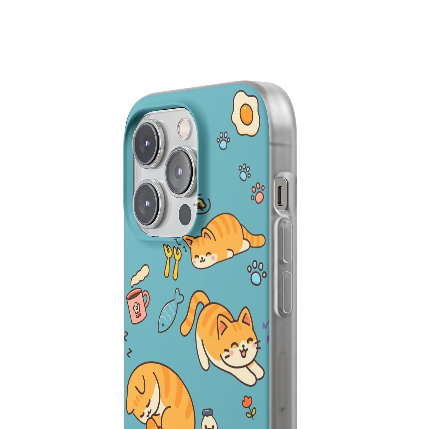 Whimsical Cat Flexi Cases - Cute Pet Lover Gift, Phone Protection, Fun Animal Design, Cat Themed Accessory, Apprehensive Kitten Decor
