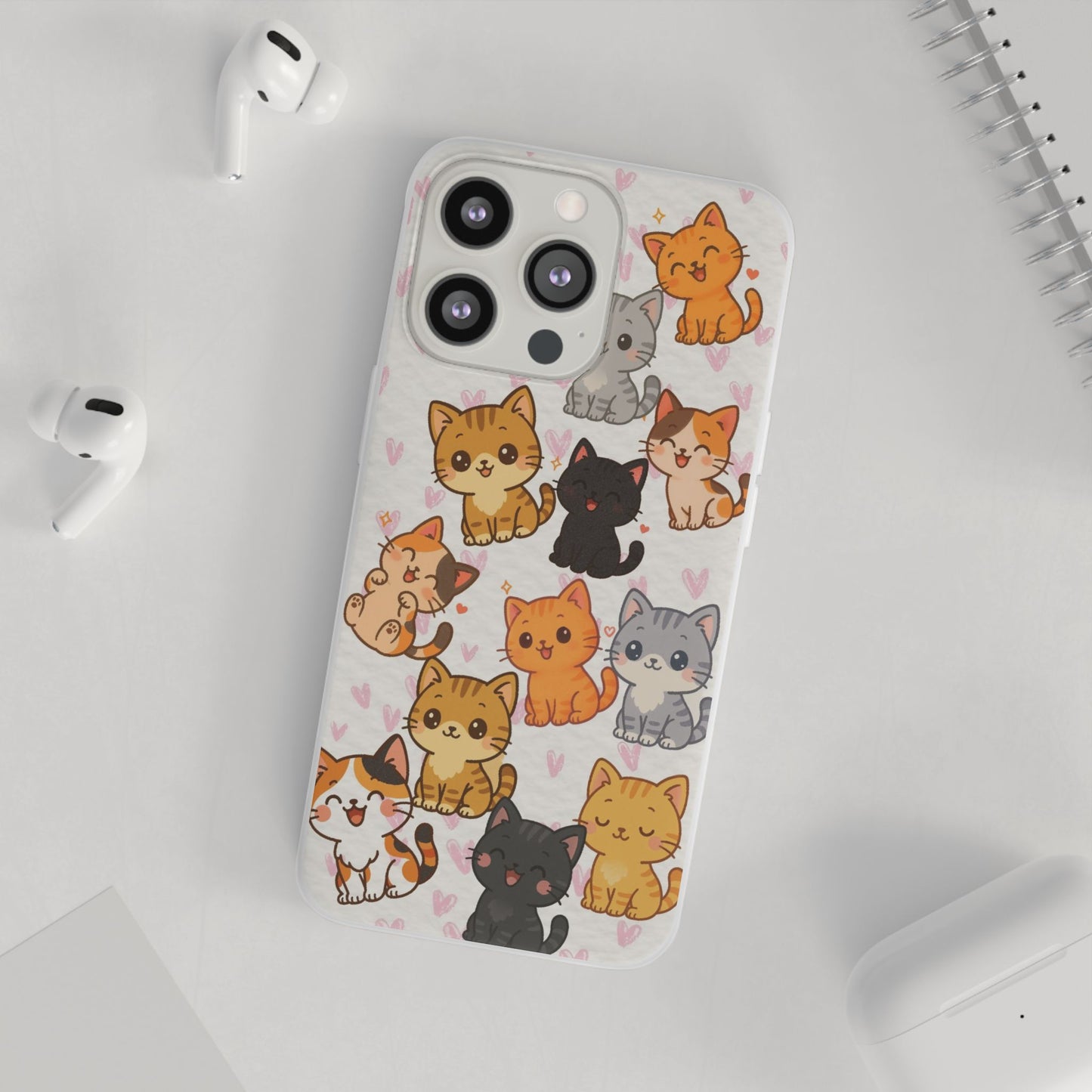 Adorable Kawaii Cat Phone Case for iPhone – Slim Soft TPU Cover | Perfect Gift for Cat Lovers